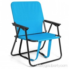Best Choice Products 12in Height Seat Backpack Folding Chair Outdoor Beach Camping - Blue
